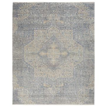Nourison Lustrous Weave LUW04 8"10" x 11"10" Blue and Grey Area Rug, , large