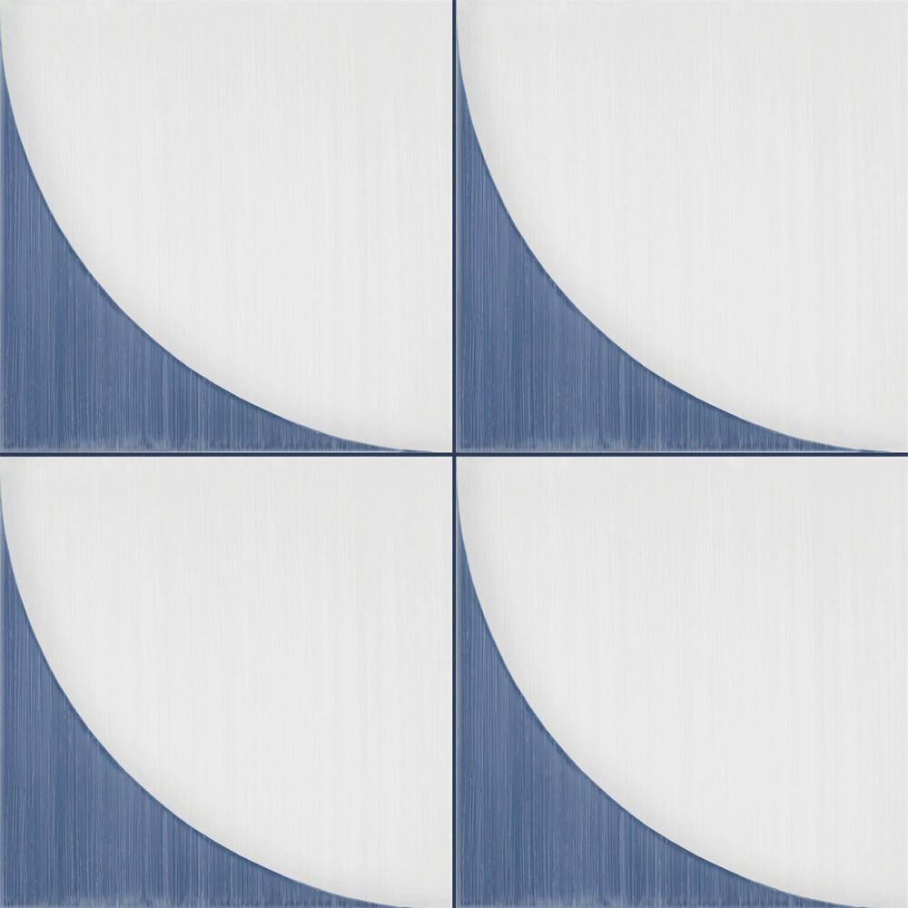 Marazzi Scenario Blue Crescent 8" x 8" Porcelain Tile, , large