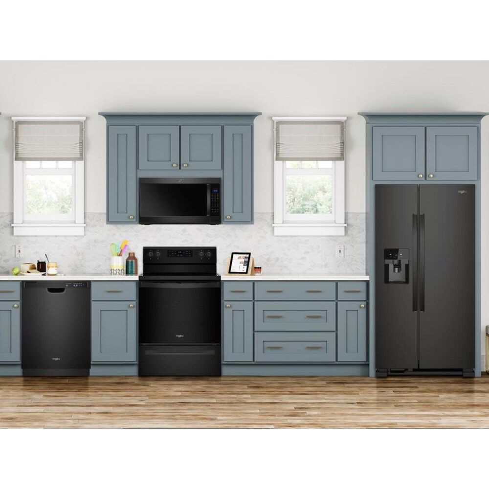 Whirlpool 24.6 Cu. Ft. 36&quot; Wide Side-by-Side Refrigerator in Black, , large