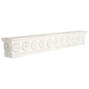 Maple and Jade 72" Wall Shelf in Distressed White and Brown, , large