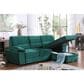 HOMLUX 97.5"W Velvet Sleeper Sectional Sofa with Reversible Storage Chaise, in Green, , large