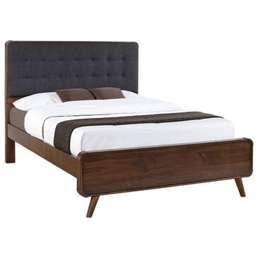 Pacific Landing Robyn Full Upholstered Platform Bed in Dark Gray and Dark Walnut, , large