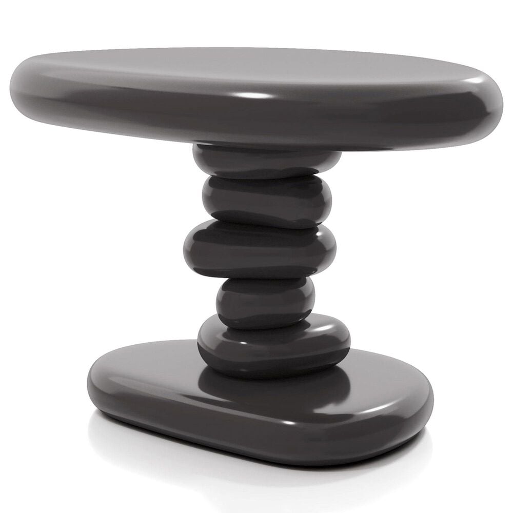 Furniture of America Rene Glossy End Table in Dark Gray, , large