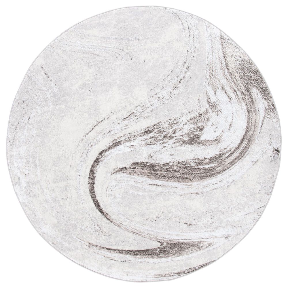 Safavieh Orchard Abstract 6"7" Round  Light Grey Area Rug, , large