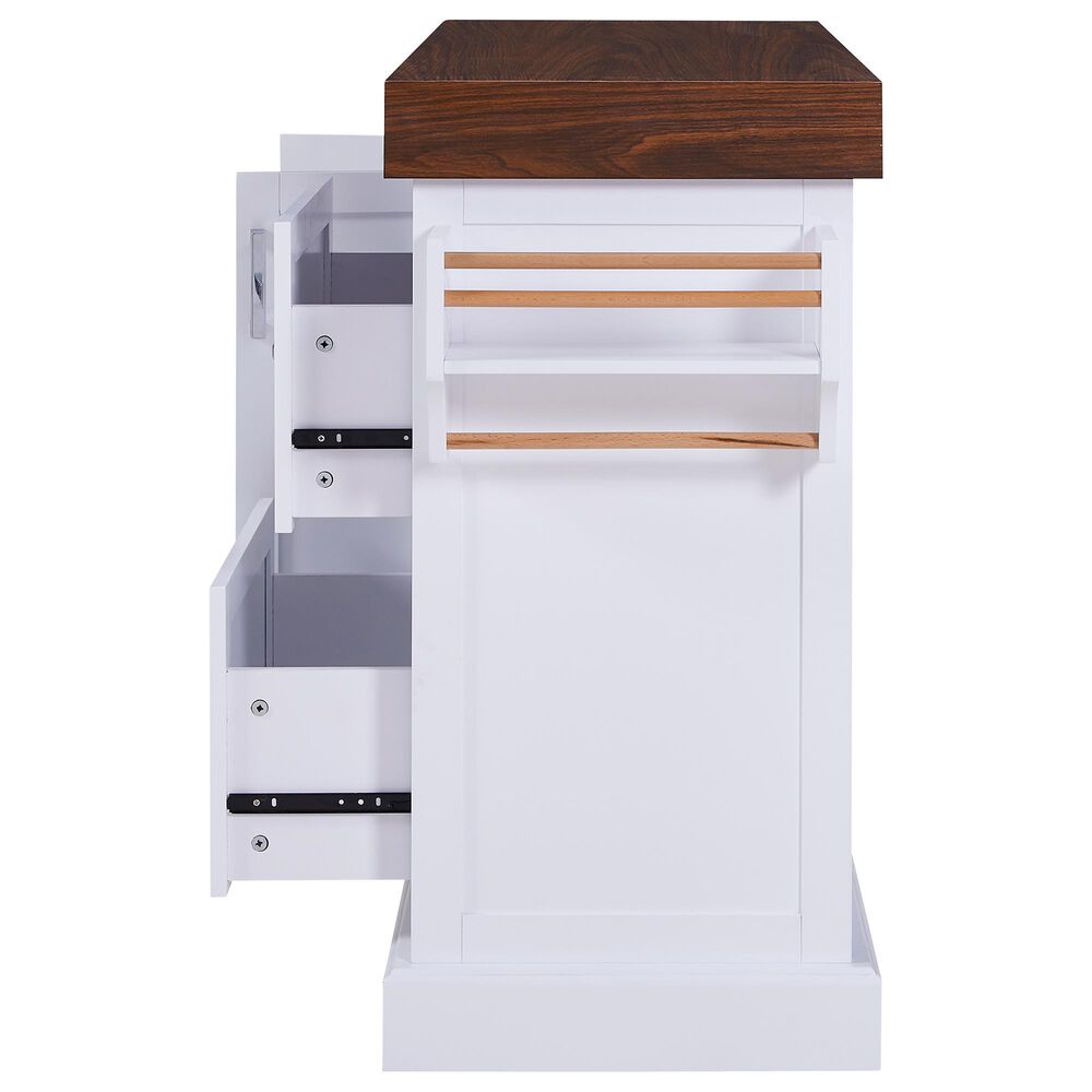HOMLUX 53" Large Kitchen Island with 3.5" Thick Desktop in White, , large