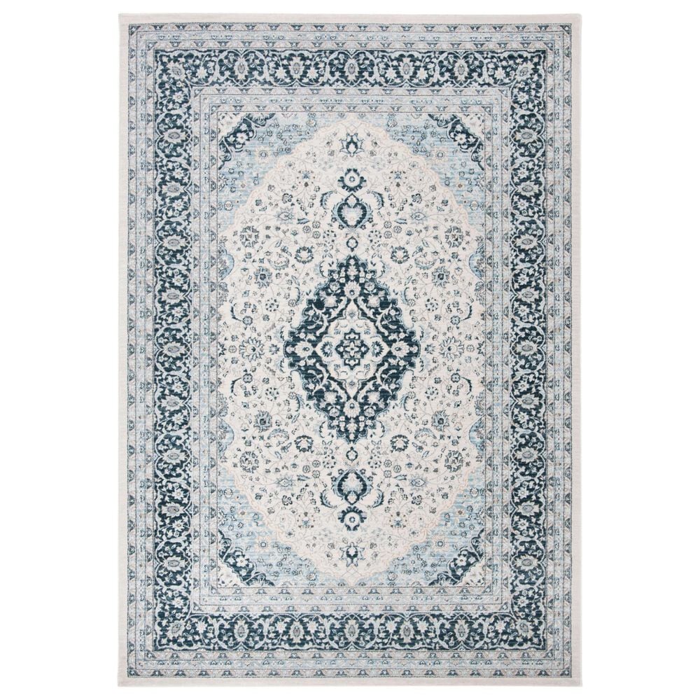 Safavieh Isabella 4" x 6" Cream and Dark Blue Area Rug, , large