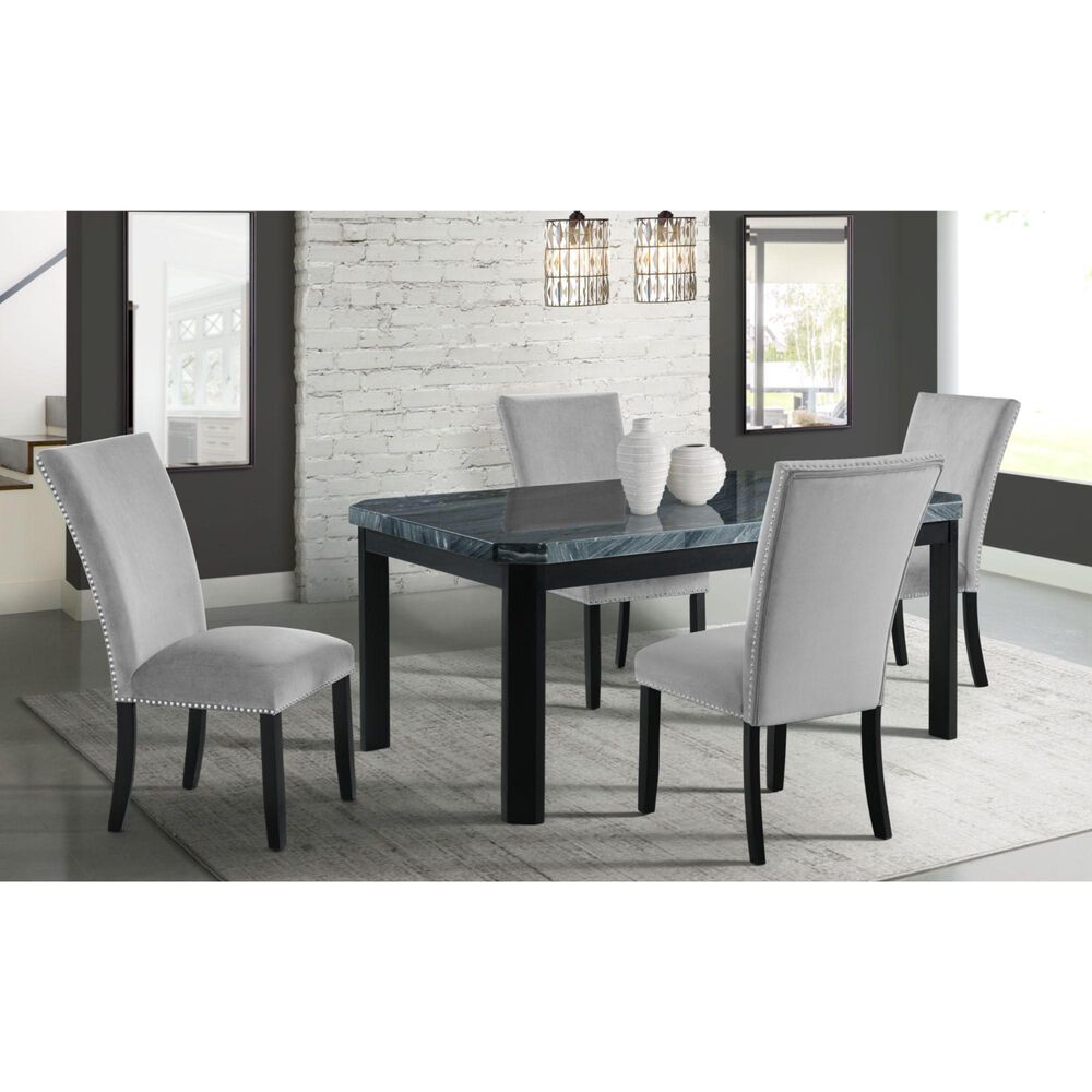 Mayberry Hill Francesca Dining Table and 4 Dining Side Chairs in Black, , large