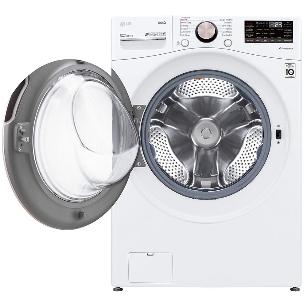 LG 4.5 Cu. Ft. Front Load Washer and 7.4 Cu. Ft. Gas Dryer with TurboWash 360 Laundry Pair in White, , large