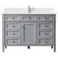 James Martin Vanities Brittany 30" Single Bathroom Vanity in Urban Gray with Single Hole 3 cm White Zeus Quartz Top and Rectangular Sink, , large