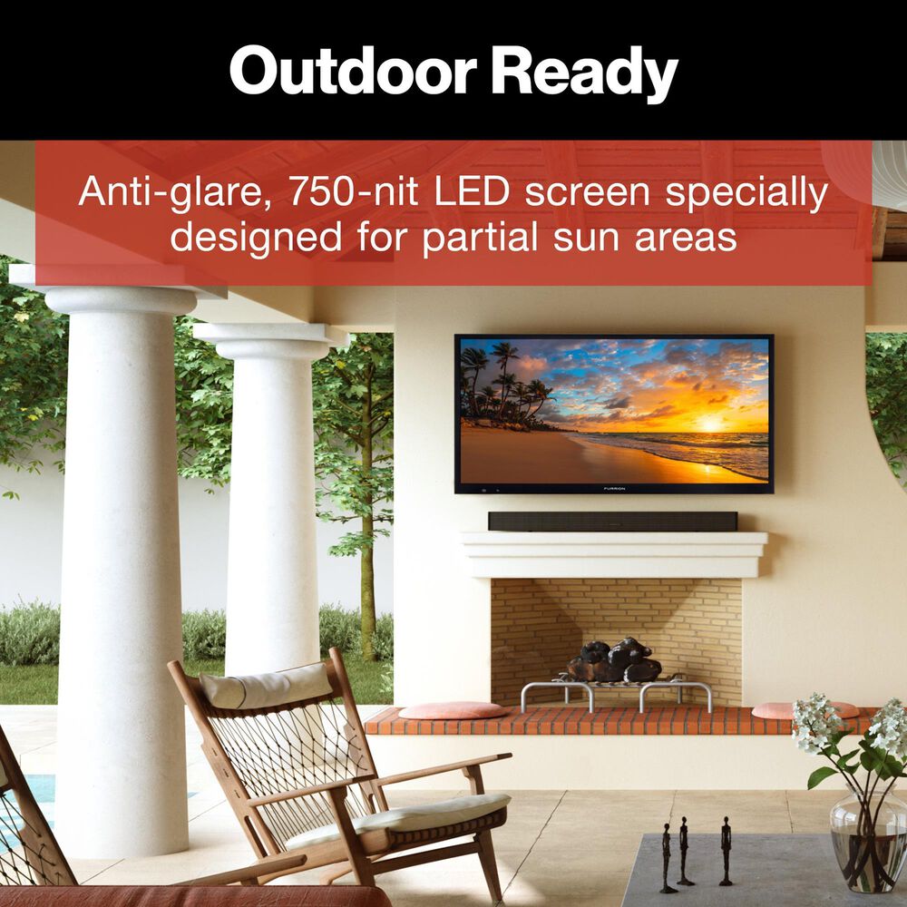 Furrion Aurora 43" Class Partial Sun 4K LED UHD - Outdoor Smart TV with 70W 2.1 Soundbar in Black, , large