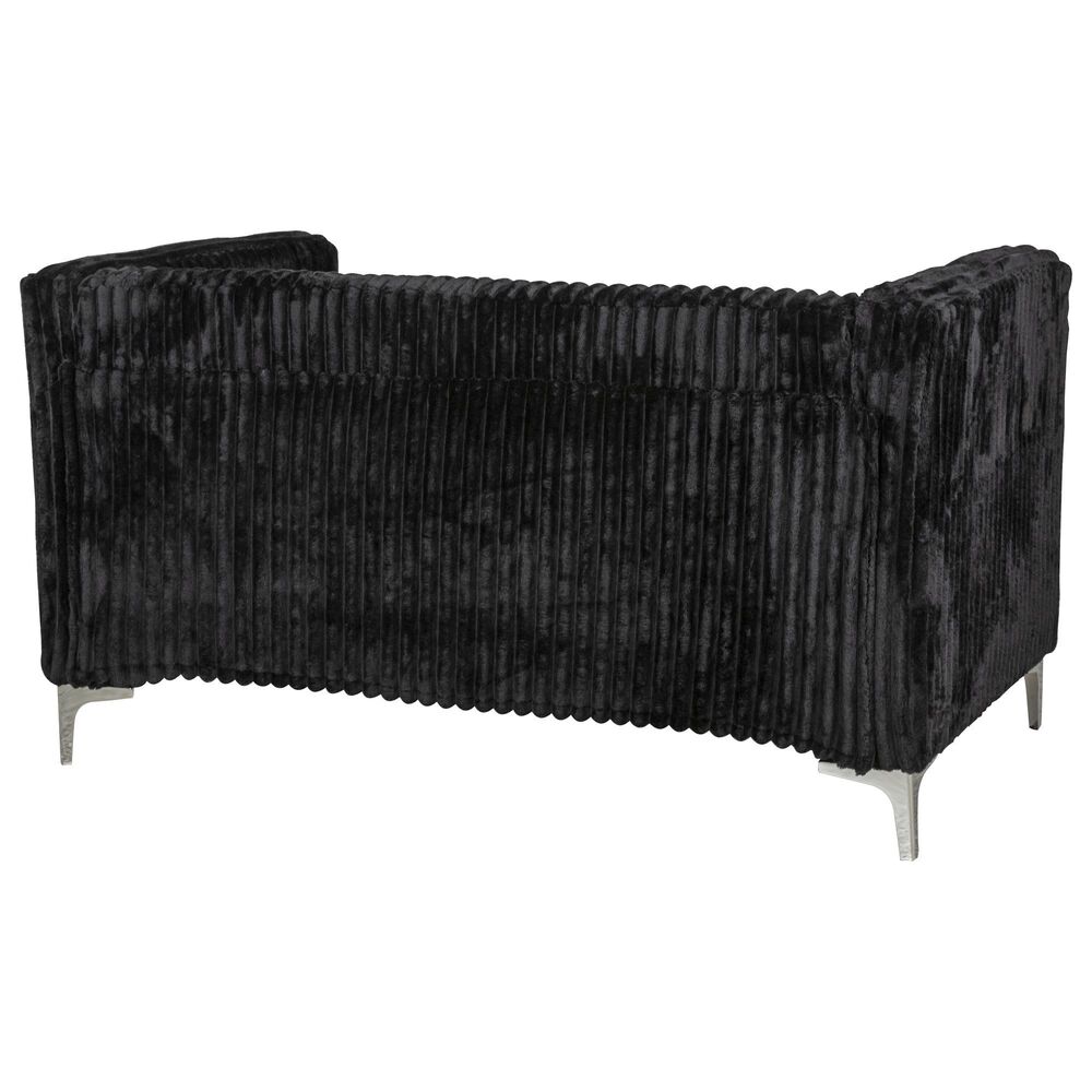 Titanic Furniture Austin Stationary Loveseat in Black Velvet, , large