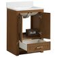 37B Lucerne 24" Single Bathroom Vanity Cabinet in Dark Maplewood with Marble Top and Backsplash, , large