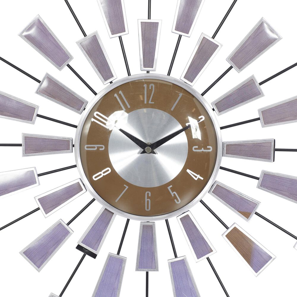 Maple and Jade Wall Clock in Silver and Black, , large