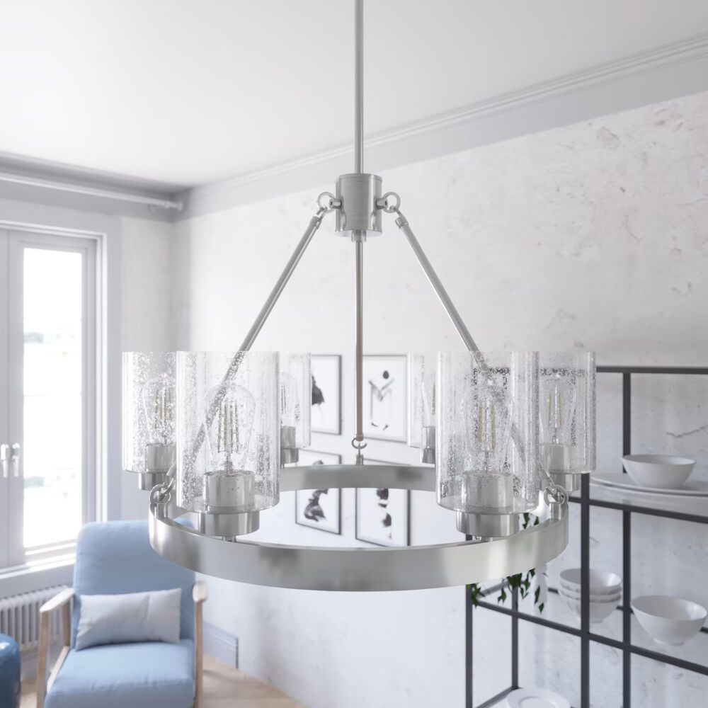 Hunter Hartland 6-Light Chandelier in Brushed Nickel, , large