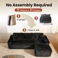 HOMLUX 105.5" Zero Assembly Sofa with Ergonomic Chaise Sectional in Black, , large