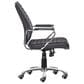 Zuo Modern Enterprise Low Back Office Chair with Black Faux Leather in Chrome, , large