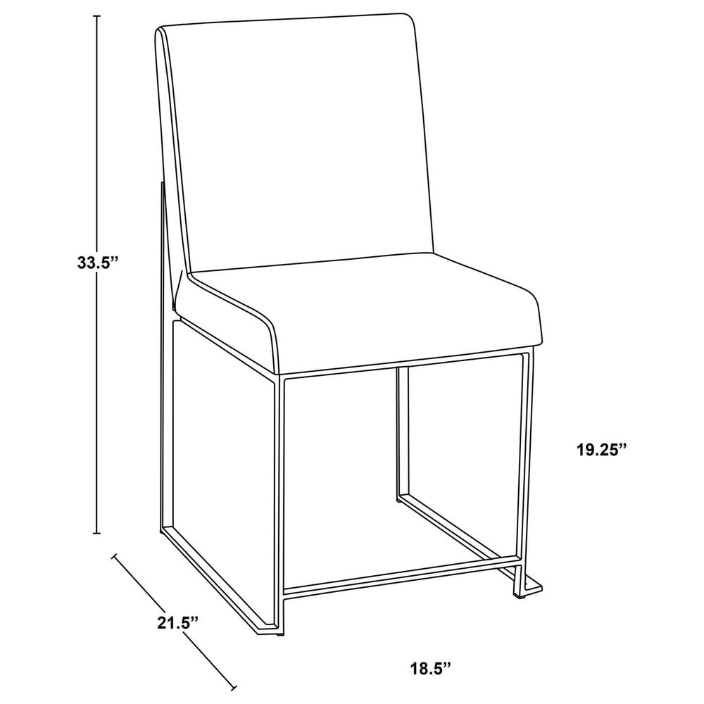 LumiSource Fuji Side Chair with Camel Cushion in Brushed Stainless Steel (Set of 2), , large