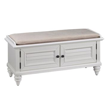 Homestyles Bermuda Upholstered Bench in Brushed White, , large
