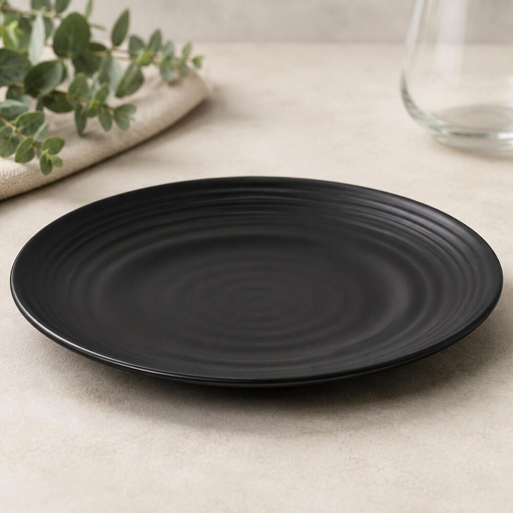 LeadingWare Melamine 10 7/8" Round Plate in Black Satin, , large