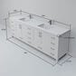 Lexora Home Jacques 84" Double Bathroom Vanity in White with 2 cm White Quartz Top and Rectangular Sinks, , large