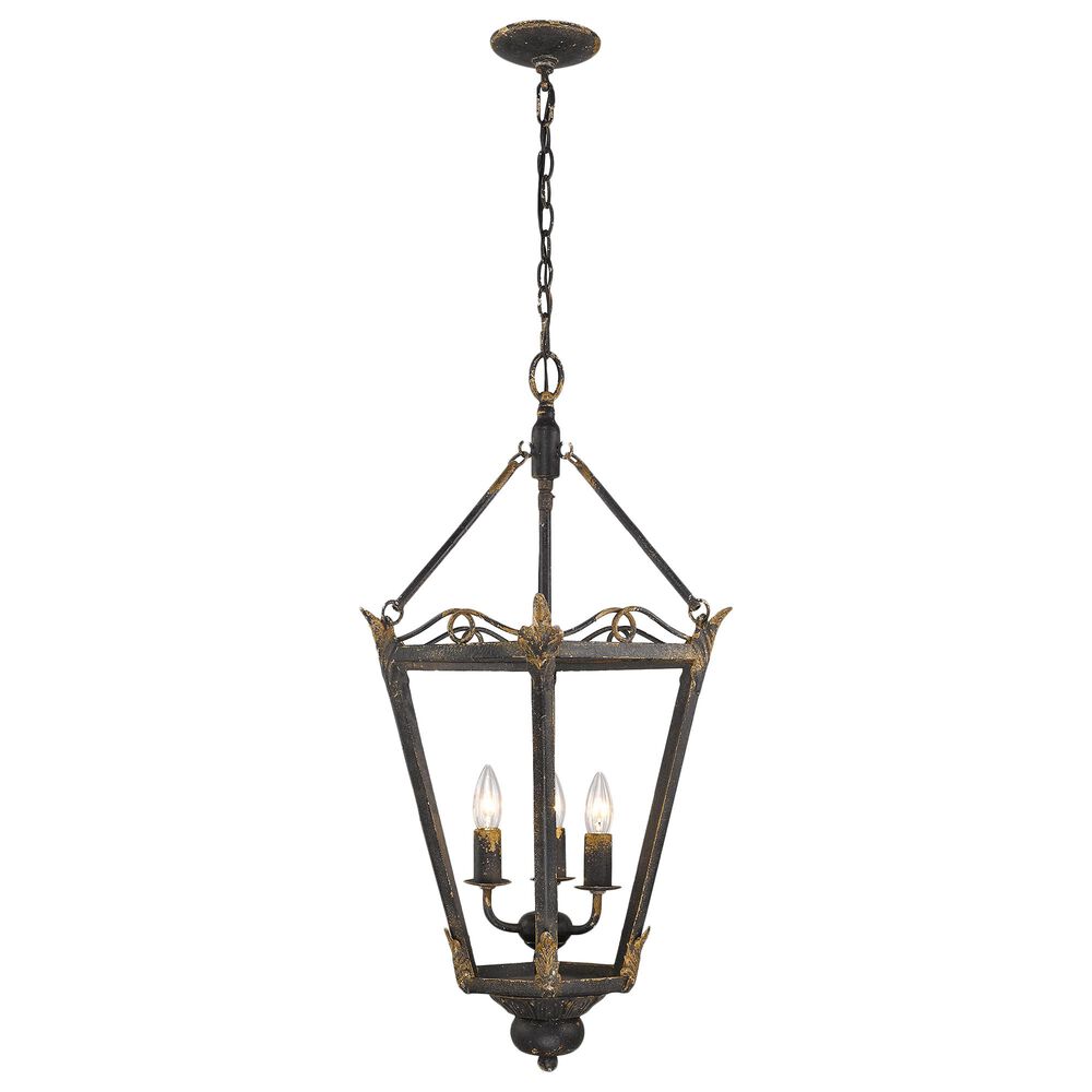 Golden Lighting Matilda 3-Light Pendant in Antique Black Iron, , large