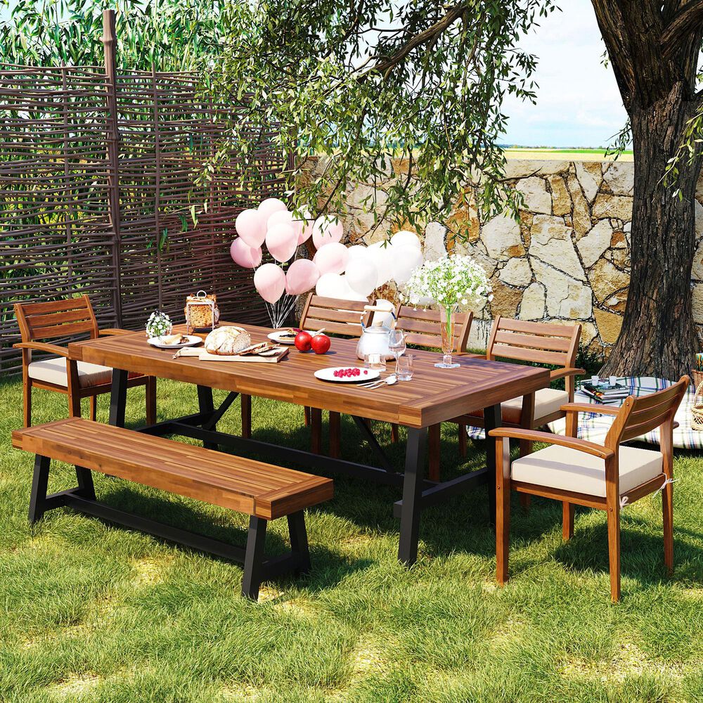 Hearth and Haven 7-Piece Outdoor Dining Set in Nature, , large
