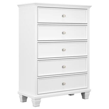 Ashley Fortman 5-Drawer Chest in White, , large