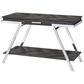 Steve Silver Furniture Roma Sofa Table in Shadow Grey and Chrome, , large