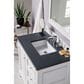 James Martin Vanities De Soto 36" Single Bathroom Vanity in Bright White with 3 cm Charcoal Soapstone Quartz Top and Rectangular Sink, , large