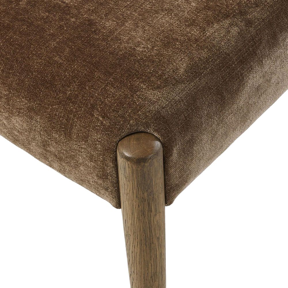 Four Hands Jayla Armless Dining Chair with Altair Mushroom Fabric in Toasted Oak, , large
