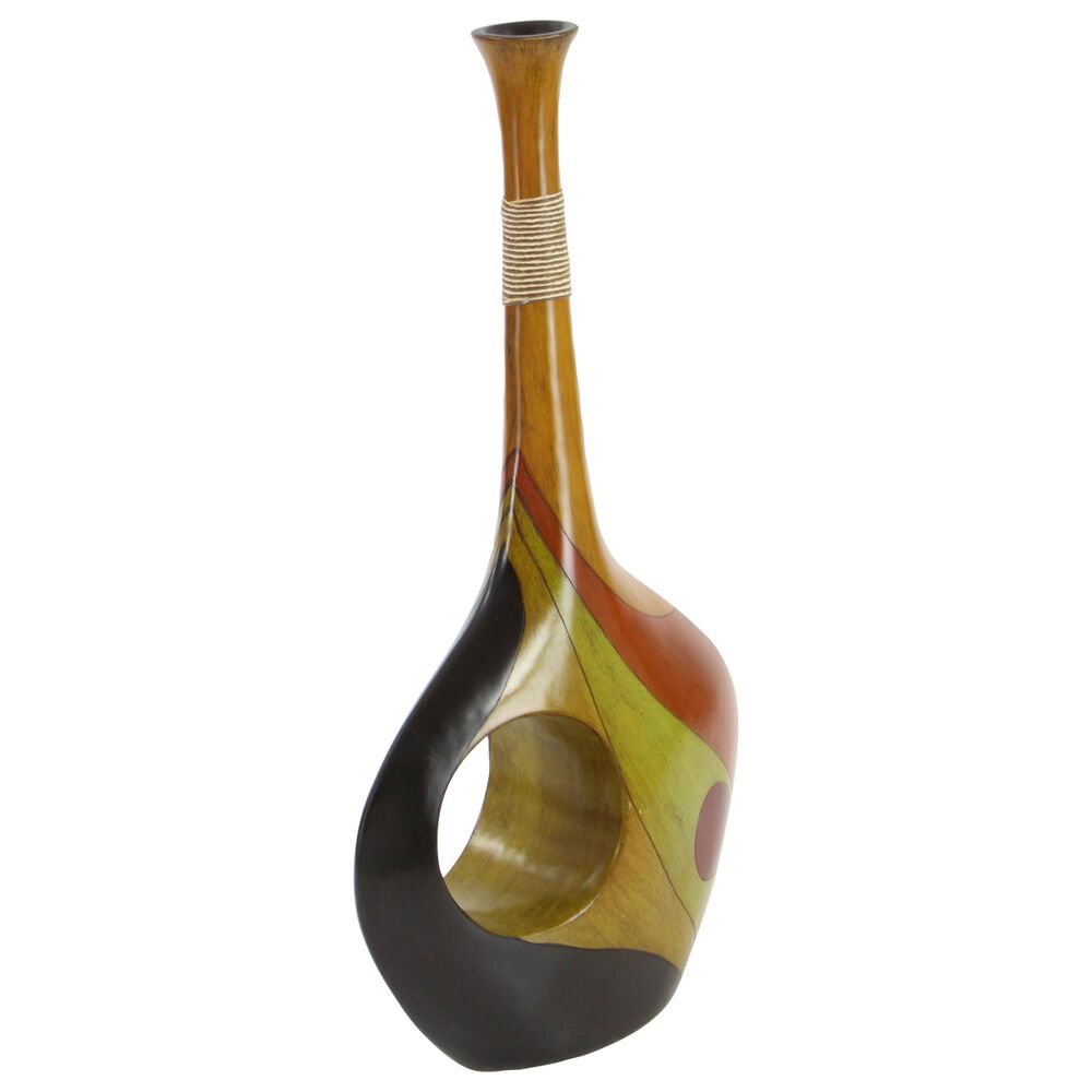Maple and Jade 25&quot; x 15&quot; Eclectic Abstract Swirl Vase in Multicolor, , large