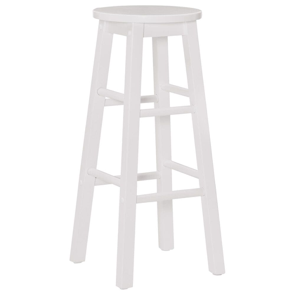 Linon Home Decor Abby 29" Bar Stool in White, , large