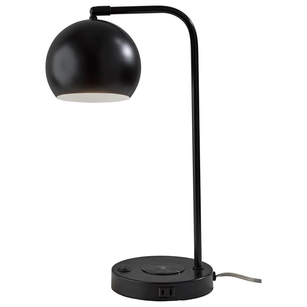 Adesso Emery Desk Lamp with Supercharger in Black, , large