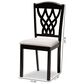 Baxton Studio Delilah Side Chair with Grey Cushion in Dark Brown (Set of 2), , large