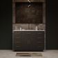Lexora Home Abbey 48" Single Bathroom Vanity in Black Oak with 2 cm White Carrara Marble Top and Rectangular Sink, , large