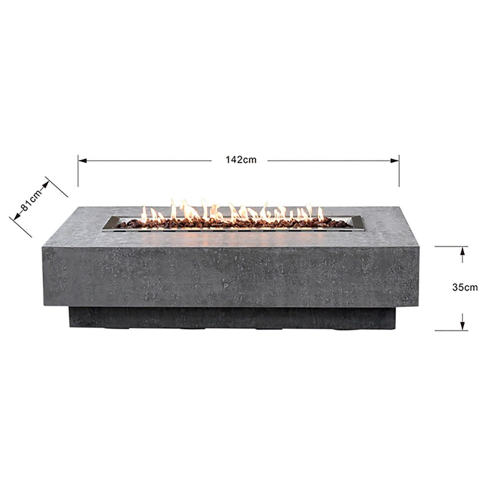 Elementi Fire Hampton Rectangle Natural Gas Fire Table in Gray, , large