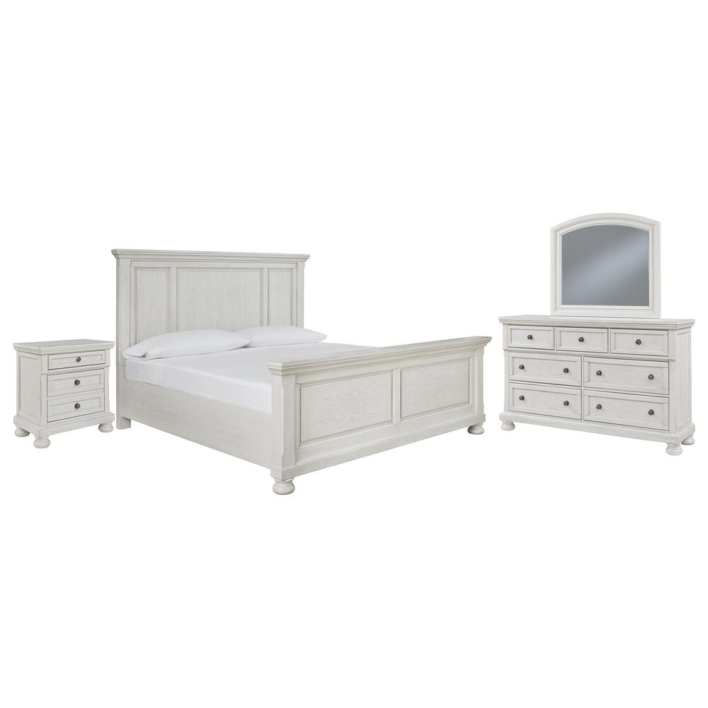 Ashley Robbinsdale 4 Piece King Bedroom Set in Antique White, , large