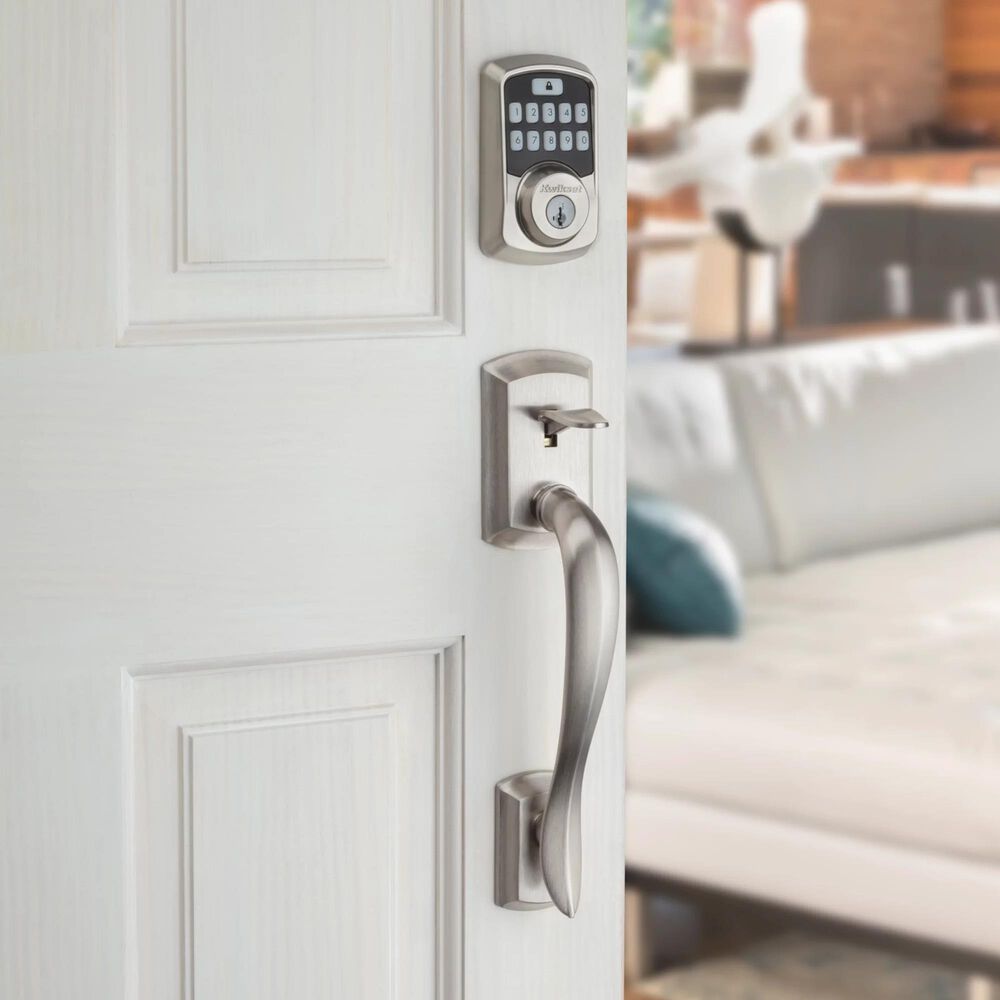 Kwikset Aura Bluetooth Enabled Smart Lock in Satin Nickel, , large