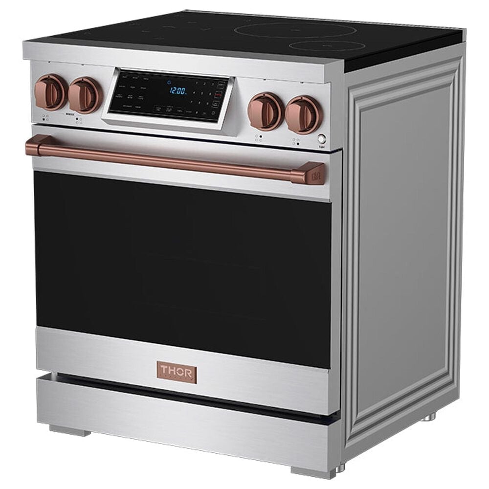 Thor Kitchen Gordon Ramsay 4.8 Cu. Ft. Professional Induction Range with Rose Gold Color Kit Assembly in Stainless Steel, , large