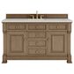 James Martin Vanities Brookfield 60" Single Bathroom Vanity in Pecan with 3 cm Victorian Silver Quartz Top, Rectangle Sink and FreePower Wireless Charger, , large