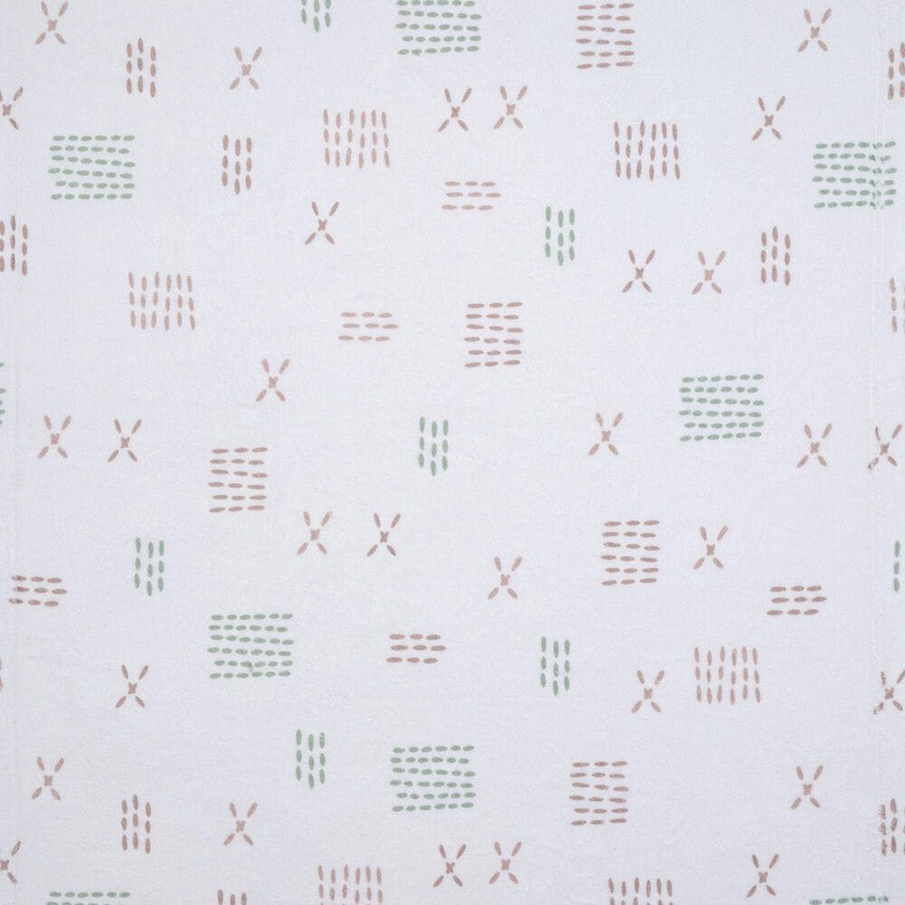 Lambs &amp; Ivy Farmyard Friends Baby Blanket in White, Taupe and Sage Green, , large