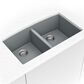 MS International 32.5" 50/50 Undermount Double Bowl Kitchen Sink in Matte Gray, , large