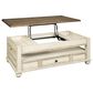 Ashley Realyn Lift Top Cocktail Table in White and Brown, , large