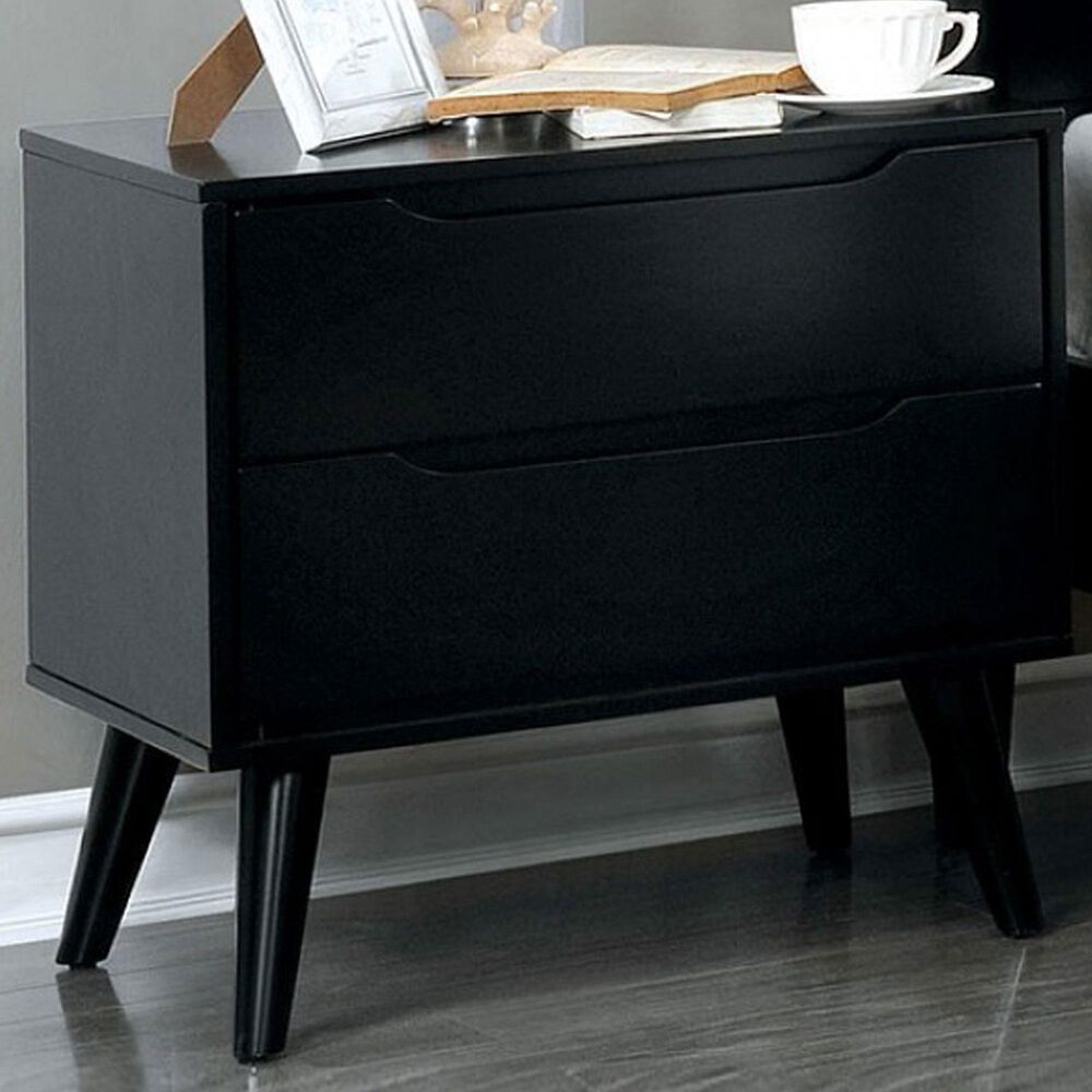 Furniture of America Lennart 2-Drawer Night Stand in Black, , large