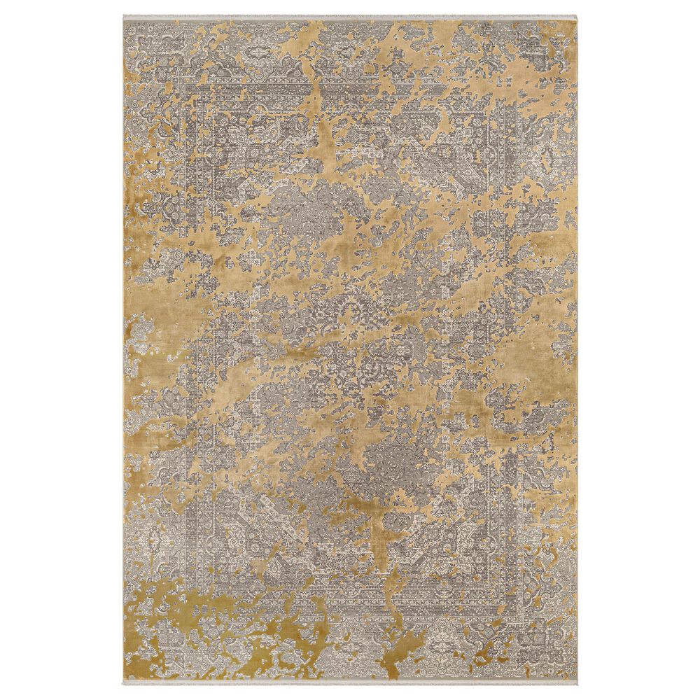 Surya Solar 7"6" x 11"2" Gray, Tan, Medium Brown and Medium Gray Area Rug, , large