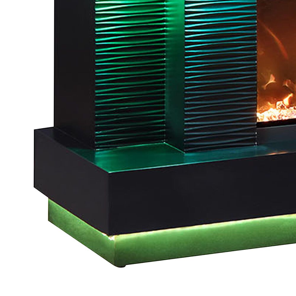 Furniture of America Perseux TV Stand with Electric Fireplace in Black, , large