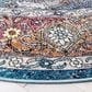 Safavieh Aria 6"6" Round Turquoise and Light Orange Area Rug, , large