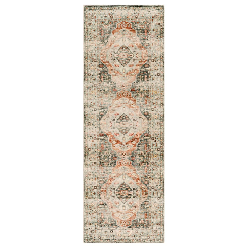 Surya Erin 2"6" x 7"6" Cream, Gray, Butter, Sage and Orange Runner, , large