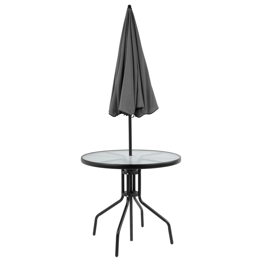 Flash Furniture Nantucket 6-Piece Patio Garden Set in Black, , large