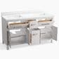Kohler Kresla 60" Double Bathroom Vanity in Atmos Grey with 3 cm White Quartz Top and Rectangular Sinks, , large